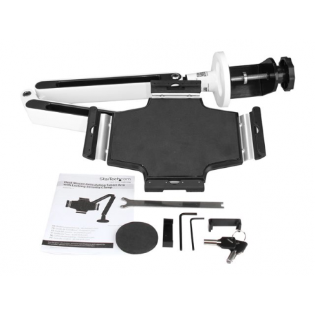 StarTech.com Desk-Mount Tablet Arm - Articulating Tablet Mount - For 9" to 11" Tablets - iPad or Android Tablet Holder - Lockable - Steel - Mounting kit - for tablet (adjustable arm) - plastic, steel - white - screen size: 9"-11" - desk-mountable - TAA Compliant - for P / N: DK30CHPH, STSCART - 2