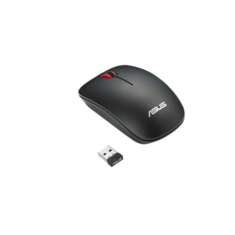 ASUS WT300 - Mouse - right and left-handed - optical - wireless - 2.4 GHz - USB wireless receiver - black, red - 2