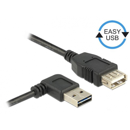DeLOCK Easy - USB extension cable - USB (M) left / right angled, reversible to USB (F) - USB 2.0 - 50 cm - black - 0