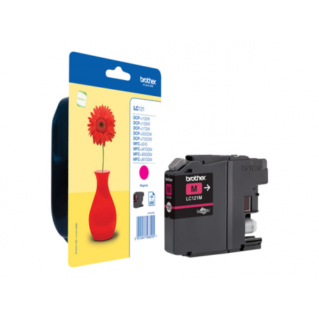 Brother LC121M - Magenta - original - ink cartridge - for Brother DCP-J100, J105, J132, J152, J552, J752, MFC-J245, J470, J650, J870 - 1