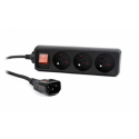 EnerGenie EG-PSU3F-01 - Power strip - AC 230 V - input: IEC 60320 C14 - output connectors: 3 (3 x Type E) - 60 cm cord - black