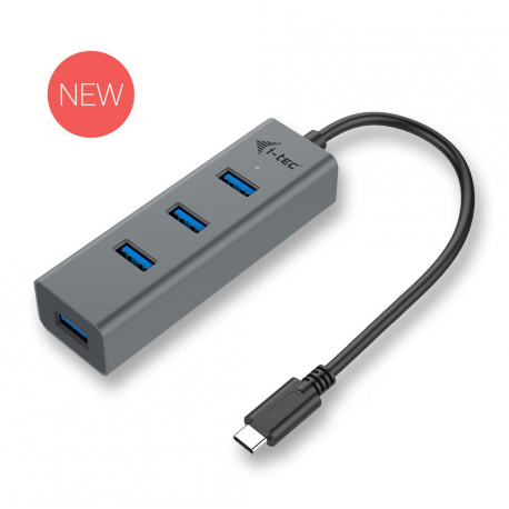 i-Tec USB-C 3.1 Metal HUB - Hub - 4 x SuperSpeed USB 3.0 - desktop - 0