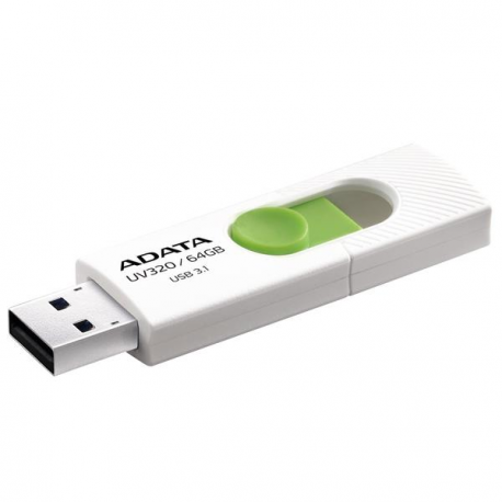 ADATA UV320 - USB flash drive - 64 GB - USB 3.1 - white / green - 0