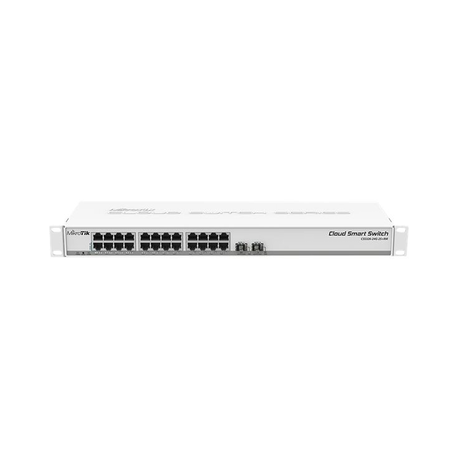 MikroTik Cloud Smart Switch CSS326-24G-2S+RM - Switch - smart - 24 x 10 / 100 / 1000 + 2 x 10 Gigabit SFP+ - rack-mountable - PoE - 0