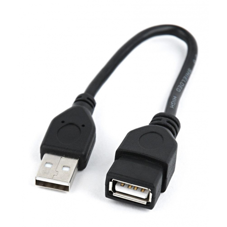 Cablexpert - USB extension cable - USB (F) to USB (M) - USB 2.0 - 15 cm - molded - black - 0