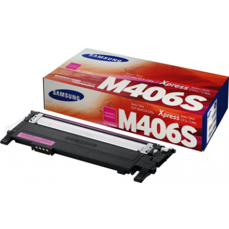 Samsung CLT-M406S - Magenta - original - toner cartridge (SU252A) - for Samsung CLX-3300, 3302, 3303, 3304, 3305, 3306, 3307, SCX-3300, 3301, 3305, 3306 - 3