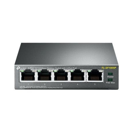TP-LINK TL-SF1005P - Switch - unmanaged - 5 x 10 / 100 (4 PoE) - desktop - PoE (58 W) - 0