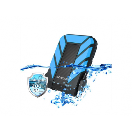 ADATA HD710P - Hard drive - 1 TB - external (portable) - 2.5" - USB 3.1 - blue - 6