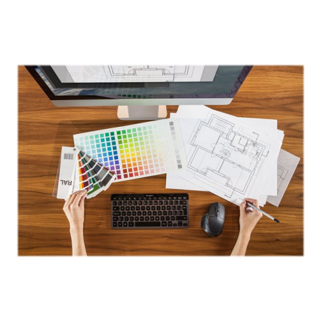 Logitech MX Master - Mouse - laser - 5 buttons - wireless - Bluetooth, 2.4 GHz - USB wireless receiver - meteorite - 10