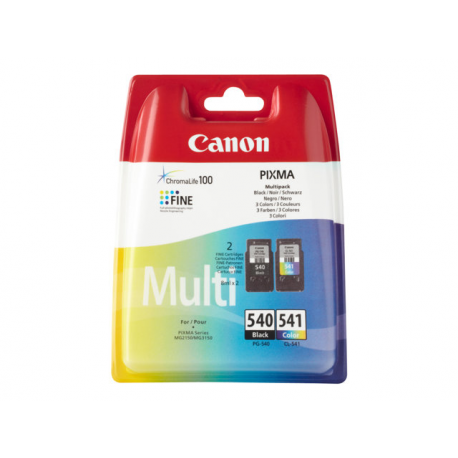 Canon PG-540  /  CL-541 Multipack - 2-pack - black, colour (cyan, magenta, yellow) - original - ink tank - for PIXMA MG3150, MG3510, MG3550, MG3650, MG4250, MX395, MX475, MX525, MX535, TS5150, TS5151 - 1