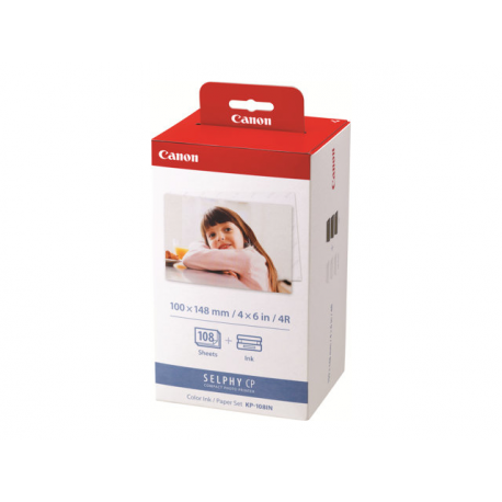 Canon KP-108IN - Colour (cyan, magenta, yellow) - original - print ribbon cassette and paper kit - for SELPHY CP1000, CP1200, CP1300, CP330, CP530, CP780, CP790, CP800, CP820, CP900, CP910 - 2