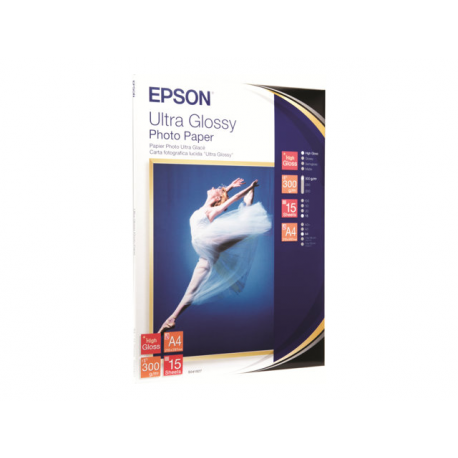 Epson Ultra Glossy Photo Paper - Glossy - A4 (210 x 297 mm) 15 sheet(s) photo paper - for EcoTank ET-1810, 2810, 2811, 2814, 2815, 2820, 2825, 2826, 2850, 2851, 2856, 4800, 4850 - 1