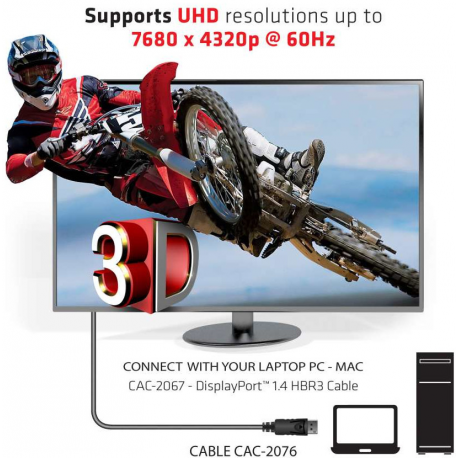 Club 3D - DisplayPort cable - DisplayPort (M) to DisplayPort (M) - DisplayPort 1.4 - 1 m - black - 5