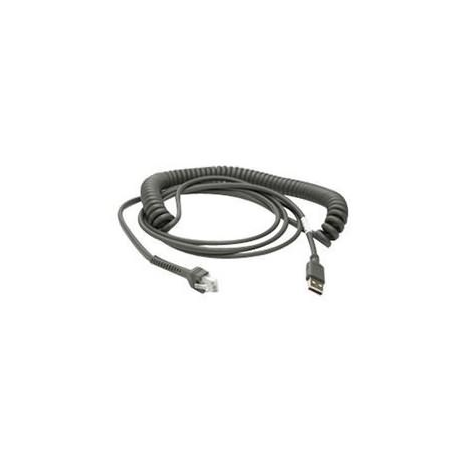 Zebra - USB cable - USB - 2.7 m - coiled - for Symbol LS2208, LS4208, LS4278; Zebra VC80X - 1
