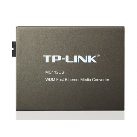 TP-LINK MC112CS - Fibre media converter - 100Mb LAN - 10Base-T, 100Base-FX, 100Base-TX - RJ-45  /  SC single-mode - up to 20 km - 1310 (TX)  /  1550 (RX) nm - 2