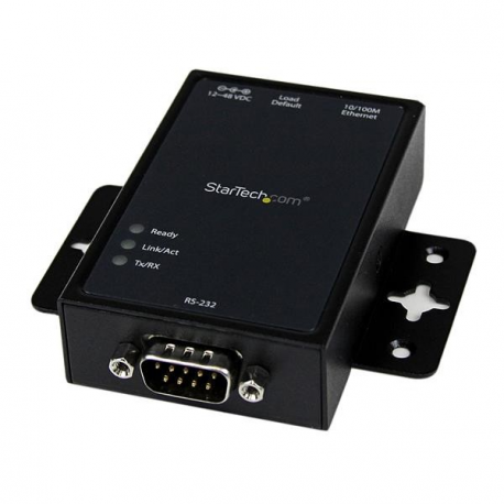 StarTech.com 1 Port RS232 to Ethernet IP Converter  /  Device Server - Aluminum - Serial over IP Device Server - Serial to IP Converter (NETRS2321P) - Device server - 100Mb LAN, RS-232 - AC 100 / 230 V - rail mountable - for P / N: SVA12M2NEUA, SVA12M5NA - 4