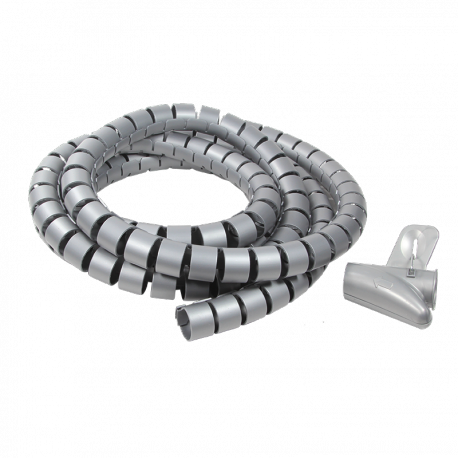 LogiLink Cable Spiral Wrapping Band - Cable management tube - 2.5 m - grey - 0
