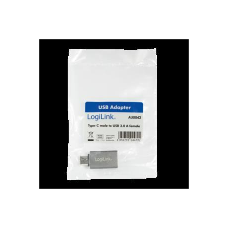 LogiLink - USB adapter - USB (F) to USB-C (M) - USB 3.1 Gen1 - silver - 6