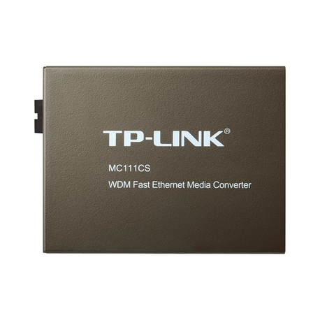 TP-LINK MC111CS - Fibre media converter - 100Mb LAN - 10Base-T, 100Base-FX, 100Base-TX - RJ-45 / SC single-mode - up to 20 km - 1550 (TX) / 1310 (RX) nm - 4