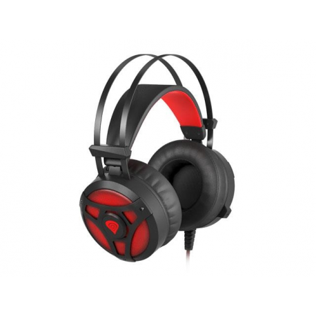 Natec Genesis Neon 360 - Headset - on-ear - wired - 3.5 mm jack - black, red - 2