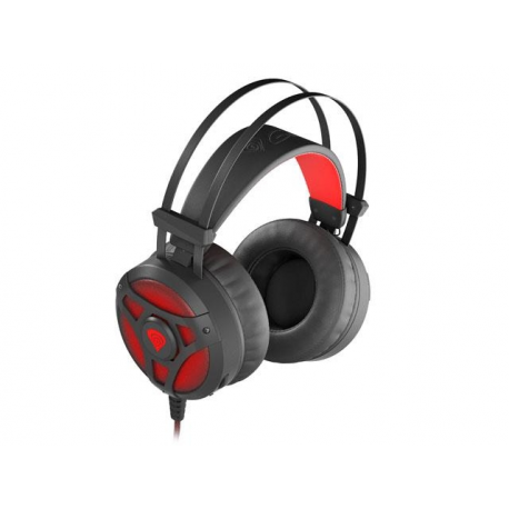 Natec Genesis Neon 360 - Headset - on-ear - wired - 3.5 mm jack - black, red - 5