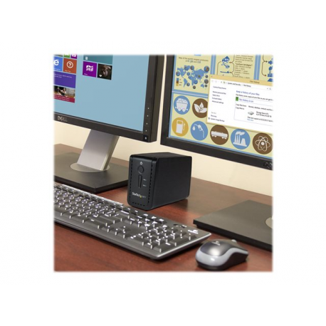 StarTech.com 3.5" External Dual Hard Drive Enclosure - Raid - USB-C and USB-A - SATA 6Gbps - 2 Bay USB 3.1 SSD / HDD Enclosure (S352BU313R) - Hard drive array - 2 bays (SATA-600) - USB 3.1 (external) - for P / N: TBLT3MM1MA, TBLT3MM2M, TBLT3MM2MA - 5