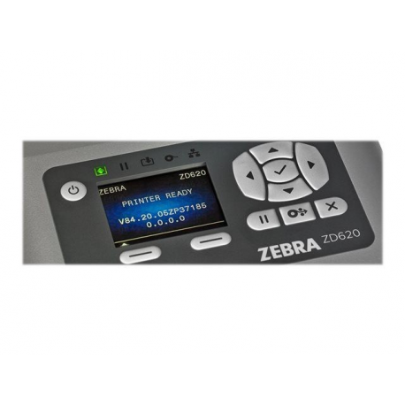 Zebra ZD620 - Label printer - thermal transfer - Roll (11.8 cm) - 203 dpi - up to 203 mm / sec - USB 2.0, LAN, serial, USB host, Wi-Fi(ac), Bluetooth 4.1, Bluetooth LE - tear bar - grey - 1