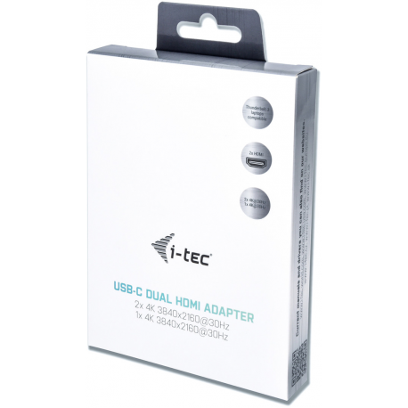 i-Tec - External video adapter - USB-C 3.1 - 2 x HDMI - black - 5
