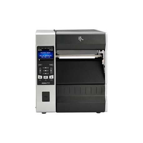 Zebra ZT620 - Label printer - direct thermal  /  thermal transfer - Roll (17.8 cm) - 203 dpi - up to 305 mm / sec - USB, serial, Gigabit LAN, USB host, NFC, Bluetooth 4.0 - cutter - tear bar - 2