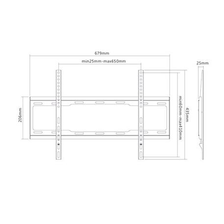 Sunne 37-70-EF - Bracket - for LCD TV - steel - black - screen size: 37"-70" - mounting interface: up to 600 x 400 mm - wall-mountable - 1