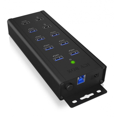 ICY BOX IB-HUB1703-QC3 - Hub - 7 x SuperSpeed USB 3.0 - desktop, wall-mountable - 0