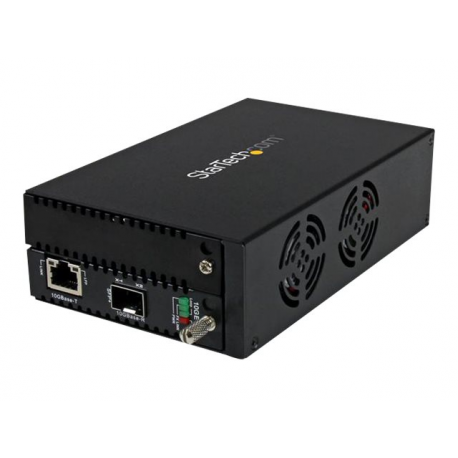 StarTech.com 10 Gigabit Ethernet Copper-to-Fiber Media Converter - Open SFP+ - Managed - 10G Ethernet Media Converter (ET10GSFP) - Fibre media converter - 10 GigE - 10GBase-LR, 10GBase-ER, 10GBase-SR, 10GBase-LW, 100Base-TX, 1000Base-T, 10GBase-EW, 10GBase-T, 10GBase-SW - RJ-45  /  SFP+ - for P / N: SFP10GBBXDST, SFP10GBBXUST, SFP10GBLRMST, SFP10GBLRST, SFP10GBSRST, SFP10GBZRST - 2