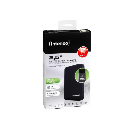 Intenso Memory Drive - Hard drive - 2 TB - external (portable) - 2.5" - USB 3.0 - 5400 rpm - buffer: 8 MB - black - 0