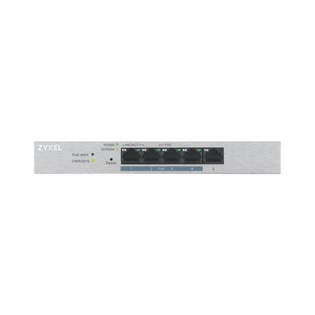 Zyxel GS1200-5HP v2 - Switch - Managed - 1 x 10 / 100 / 1000 + 4 x 10 / 100 / 1000 (PoE+) - desktop - PoE+ (60 W) - 0