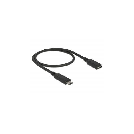 DeLOCK - USB extension cable - USB-C (M) to USB-C (F) - USB 3.1 Gen 1 - 3 A - 2 m - black - 0