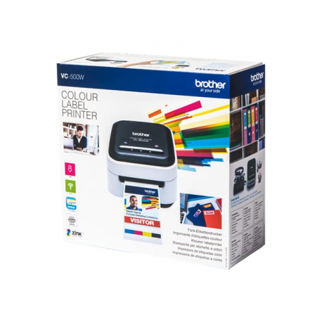 Brother VC-500W - Label printer - colour - direct thermal - Roll (5 cm) - 313 dpi - up to 8 mm / sec (mono)  /  up to 8 mm / sec (colour) - USB 2.0, Wi-Fi(n) - cutter - 3