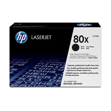 HP 80x - High Yield - black - original - LaserJet - toner cartridge (CF280X) - for LaserJet Pro 400 M401, MFP M425 - 1