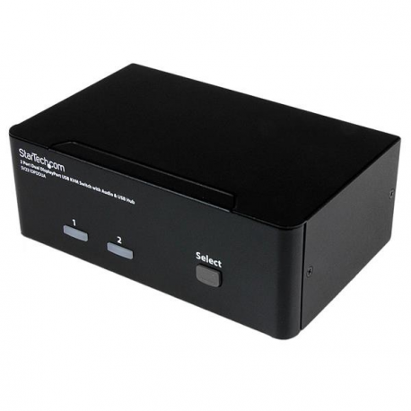 StarTech.com Dual Monitor DisplayPort KVM Switch - 2 Port - USB 2.0 Hub - Audio and Microphone - DP KVM Switch (SV231DPDDUA) - KVM  /  audio switch - 2 x KVM  /  audio - 1 local user - desktop - for P / N: IM12D1500P, SVA12M2NEUA, SVA12M5NA - 3