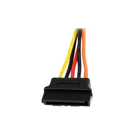StarTech.com 6in Latching SATA Power Y Splitter Cable Adapter - M / F - 6 inch Serial ATA Power Cable Splitter - SATA Power Y Cable Adapter - Power splitter - SATA power (M) to SATA power (F) - 15.24 cm - latched - for P / N: HSB13SATSASB, HSB1SATSASBA, HSB1SATSASVA, HSB225S3R, HSB43SATSASB, SATSASBP425 - 1