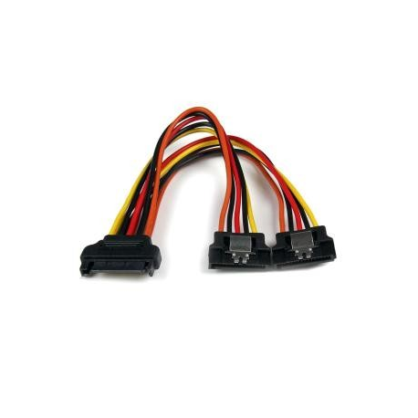 StarTech.com 6in Latching SATA Power Y Splitter Cable Adapter - M / F - 6 inch Serial ATA Power Cable Splitter - SATA Power Y Cable Adapter - Power splitter - SATA power (M) to SATA power (F) - 15.24 cm - latched - for P / N: HSB13SATSASB, HSB1SATSASBA, HSB1SATSASVA, HSB225S3R, HSB43SATSASB, SATSASBP425 - 7
