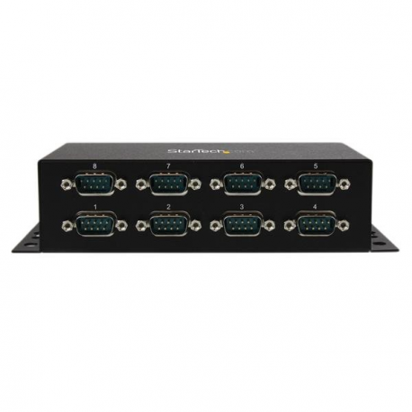 StarTech.com 8 Port USB to Serial RS232 Adapter - Wall Mount - Din Rail - COM Port Retention - FTDI USB to DB9 RS232 Hub (ICUSB2328I) - Serial adapter - USB 2.0 - RS-232 x 8 - black - 2