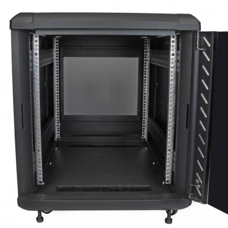StarTech.com 12U AV Rack Cabinet - Network Rack with Glass Door - 19 inch Computer Cabinet for Server Room or Office (RK1236BKF) - Rack cabinet - black - 12U - 36" - 3