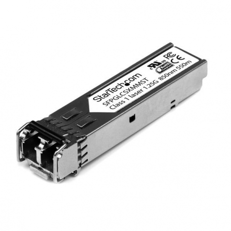 StarTech.com Cisco GLC-SX-MM Compatible SFP Module, 1000BASE-SX, 1GbE Multimode Fiber MMF Optic Transceiver, Gigabit Ethernet SFP, LC Connector, 550m, 850nm, Cisco IE3400, IE3300, IE3200 - Lifetime Warranty (SFPGLCSXMMST) - SFP (mini-GBIC) transceiver module - GigE - 1000Base-SX - LC multi-mode - up to 550 m - 850 nm - for P / N: ET91000SFP2, ET91000SFP2C, IES101002SFP, MCM1110SFP, PEX1000SFP2 - 1