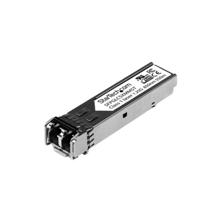 StarTech.com Cisco GLC-SX-MM Compatible SFP Module, 1000BASE-SX, 1GbE Multimode Fiber MMF Optic Transceiver, Gigabit Ethernet SFP, LC Connector, 550m, 850nm, Cisco IE3400, IE3300, IE3200 - Lifetime Warranty (SFPGLCSXMMST) - SFP (mini-GBIC) transceiver module - GigE - 1000Base-SX - LC multi-mode - up to 550 m - 850 nm - for P / N: ET91000SFP2, ET91000SFP2C, IES101002SFP, MCM1110SFP, PEX1000SFP2 - 5