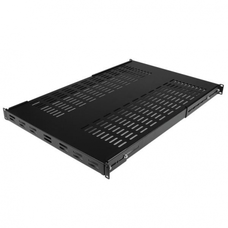 StarTech.com Server Rack Shelf - 1U - Adjustable Mount Depth - Heavy Duty - Rack shelf - black - 1U - 19" - for P / N: RK1233BKM, RK2433BKM, RK2537BKM, RK3236BKF, RK4236BKB, RK4242BK24, RK4242BK30 - 1