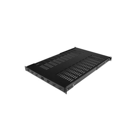 StarTech.com Server Rack Shelf - 1U - Adjustable Mount Depth - Heavy Duty - Rack shelf - black - 1U - 19" - for P / N: RK1233BKM, RK2433BKM, RK2537BKM, RK3236BKF, RK4236BKB, RK4242BK24, RK4242BK30 - 5