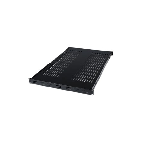 StarTech.com 1U Adjustable Vented Server Rack Mount Shelf - 175lbs - 19.5 to 38in Deep Universal Tray for 19" AV /  Network Equipment Rack (ADJSHELF) - Rack shelf - black - 1U - 19" - for P / N: CABSCRWS1224, RK1536BKF, RK1836BKF, RK3236BKF, RK4236BKB, RK4242BK24, RK4242BK30 - 6