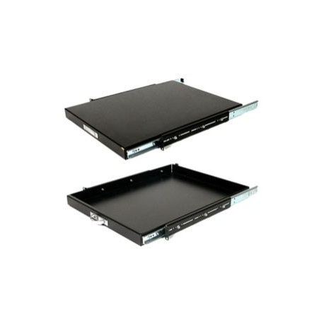 StarTech.com 1U Sliding Server Rack Mount Keyboard Shelf Tray - 55lbs - 22" Deep Steel Pull Out Drawer for 19" AV, Network Equipment Rack (SLIDESHELFD) - Rack keyboard shelf - black - for P / N: RK1536BKF, RK1836BKF, RK2537BKM, RK3236BKF, RK4236BKB, RK4242BK24, RK4242BK30 - 4