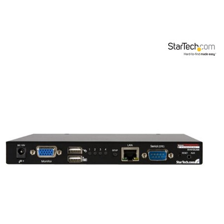 StarTech.com 4 Port USB VGA IP KVM Switch with Virtual Media - 4 Port Remote KVM over IP (SV441DUSBI) - KVM switch - 4 x KVM port(s) - 1 local user - 1 IP user - desktop - for P / N: RACKCOND17HD, RKCONS1701, SVA12M2NEUA, SVA12M5NA - 2