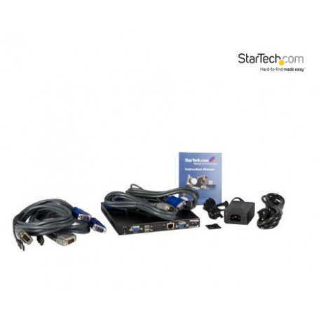 StarTech.com 4 Port USB VGA IP KVM Switch with Virtual Media - 4 Port Remote KVM over IP (SV441DUSBI) - KVM switch - 4 x KVM port(s) - 1 local user - 1 IP user - desktop - for P / N: RACKCOND17HD, RKCONS1701, SVA12M2NEUA, SVA12M5NA - 3